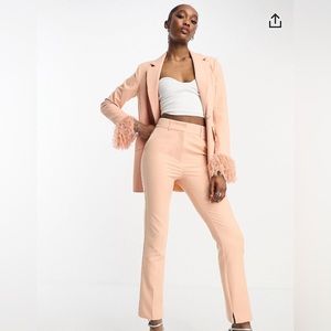 NWT “ASOS Design” Tuxedo Slim Cigarette Suit Pants in Apricot